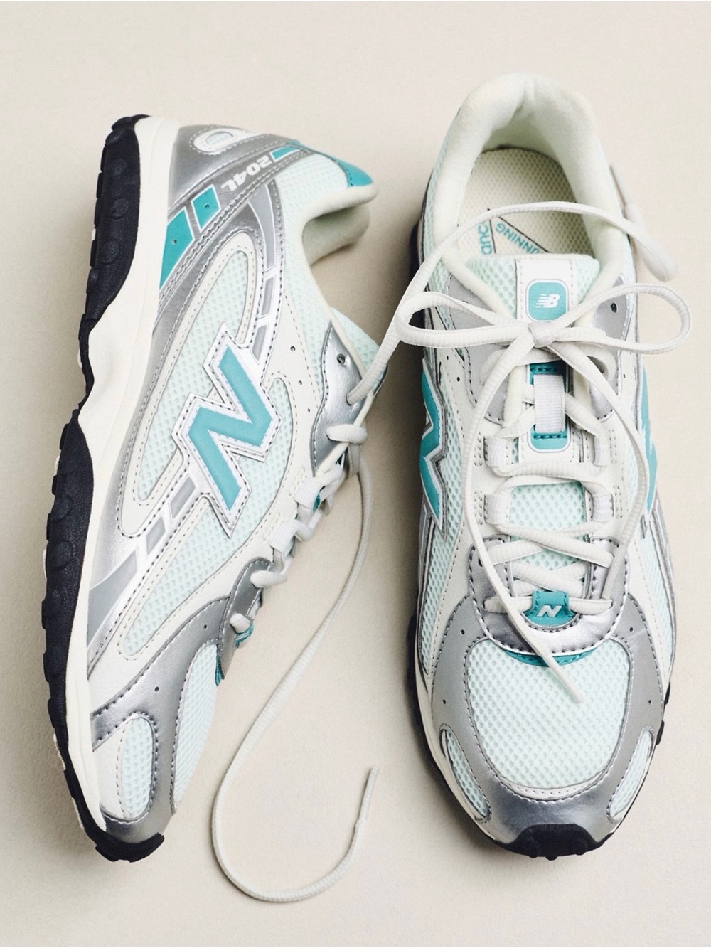New Balance Women's Teal, Silver & White Athletic Sneakers